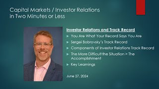 Investor Relations and Track Record Capital Markets Corporate Finance Mr Investor Relations [upl. by Atnwahs744]