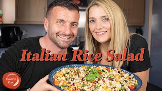 How to make the Best Italian Rice Salad  Bloopers included at the end [upl. by Jobie526]