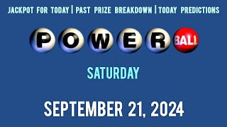 Tonight Powerball Jackpot Sat September 21 2024 [upl. by Leopold867]