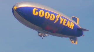 Super Bowl 50 Goodyear Blimp Arrives in San Francisco [upl. by Aifoz]