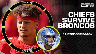 How the Chiefs SURVIVED the Broncos  The Lions’ impressive COMEBACK vs the Texans  NFL Live [upl. by Brookes]