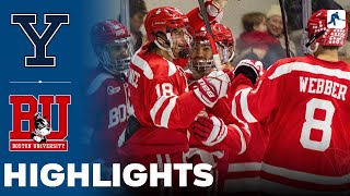 Yale vs Boston University  NCAA College Hockey  Highlights  December 29 2023 [upl. by Haikan]