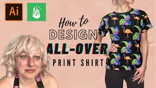 How to Design All Over Print Shirt  How to create allover pattern [upl. by Strenta]