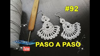 DIY Como hacer Aretes en crochet 92 Paso a paso [upl. by Mou]