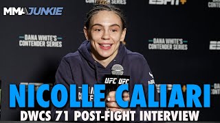 Nicolle Caliari quotReady to Go Whenever They Callquot After Submission Earned UFC Contract  DWCS 71 [upl. by Awahsoj]