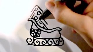 How to Draw a Cartoon Sleigh [upl. by Eizeerb]