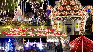 Rizal Park Christmas Lights 📍Cabadbaran City Agusan del Norte CBRChristmasLights [upl. by Adnomar]