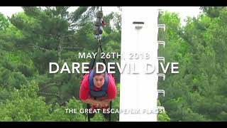 Daredevil Dive  Six Flags Great Escape Lake George 2018 [upl. by Vedetta]