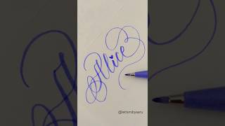 Flourished Brush Calligraphy Tutorial shortscalligraphy flourishing brushpen [upl. by Aldredge]