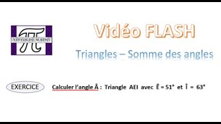 VideoFLASH  Triangles  Somme des angles [upl. by Auoz]