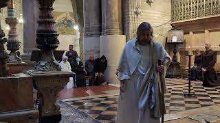 Rare Roman Catholic Mass in Jesus tomb Aedicule Church of the Holy Sepulchre Jerusalem [upl. by Marentic]