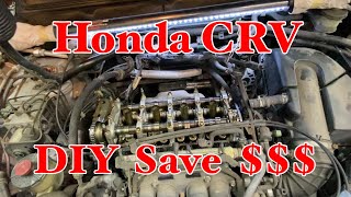 Honda CRV valve cover gasket replacement [upl. by Ahsimed558]