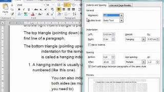 Word Paragraph indenting using dialog box [upl. by Eibo]