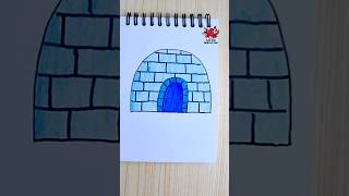 How to Draw Igloo Easy easydrawing Menggambar Iglo [upl. by Nnylannej489]