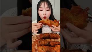 Asmr  Deep Fried Peppers brown rice filling eating shorts 😋 [upl. by Irak]