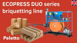 Briquetting machine for sawdust hay husks straw ECOPRESS DUO series from pelettopl [upl. by Tega]