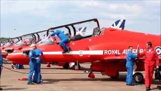 Red Arrows RIAT 2014 precision parking after saturdays display [upl. by Namharludba]