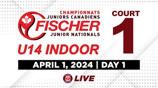 2024 Tennis Canada Fischer U14 Indoor National Championships 🎾 Court 1  Day 1 April 1 2024 [upl. by Zelma]