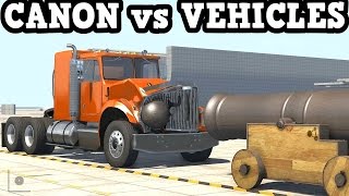 BeamNG Drive 0421  Old Canon vs Vehicles Simulation [upl. by Senzer]