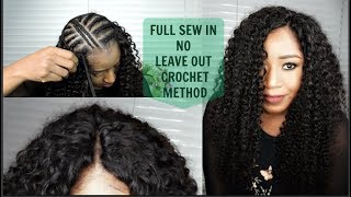 FULL SEW IN NO LEAVE OUT  NO CLOSURE CROCHET METHOD  FT ALI PEARL HAIR [upl. by Annil]