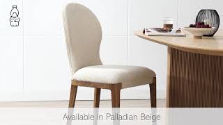 Eldoris Fabric Dining Side Chair Palladian Beige [upl. by Reinnej]