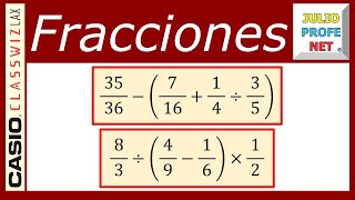 OPERACIONES COMBINADAS CON FRACCIONARIOS  Ejercicio 8 con CASIO Classwiz fx991LA X [upl. by Verdie]