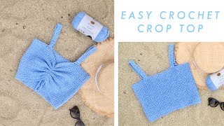 Easy Crochet Crop Top DIY Tutorial [upl. by Ellynn]