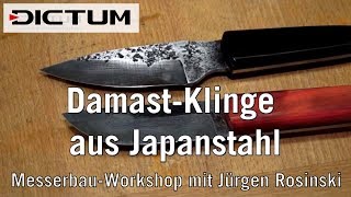 DamastKlinge aus Japanstahl 2  Messergriffe und Finishing  DICTUM Kursimpressionen [upl. by Aissilem390]