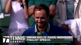 Daniil Medvedev Full of Jokes  Indian Wells Finalist Speech [upl. by Keithley]