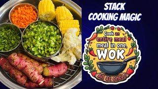 Healthy Stack Cooking in a Wok  Millet Dal amp Veggies  NutrientRich Meal Recipe [upl. by Nohsyt]