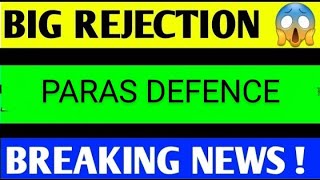 PARAS DEFENCE SHARE LATEST NEWS TODAYPARAS DEFENCE SHARE TARGETPARAS DEFENCE SHARE ANALYSIS [upl. by Ahsiliw]