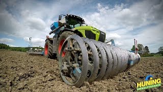 Claas Xerion 4000 mit Lemken Solitär 9 und Monosem Maislege 8 reihig [upl. by Atiuqcir]