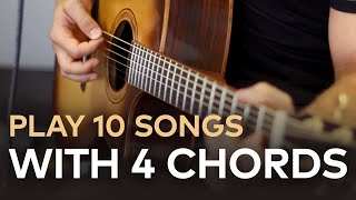 Play 10 Songs with Just 4 Chords on Guitar [upl. by Rehttam]