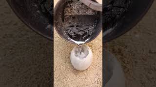 Casting Melting Aluminum into Eggs to Make Art shorts viralvideo reels art [upl. by Macilroy]