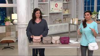 Tignanello Pebble Leather Saddle Crossbody HandbagLillie on QVC [upl. by Hsiwhem]