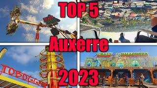 🏆 TOP 5 des meilleures attractions de la Fête foraine dAuxerre 2023  100 ATTRACTIONS [upl. by Anastasie]