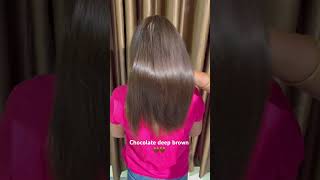 Chocolate brown global hair color 🤎makeupartistanjalisharma haircorte globalhair hairstyles [upl. by Sadoff923]