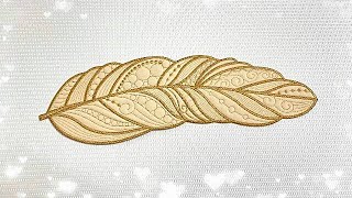 Large Feather Applique  By Kreative Kiwi Embroidery [upl. by Nhguavoj451]