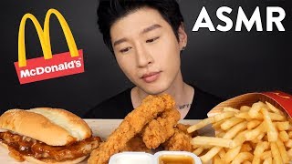 ASMR McDonalds McRib amp Chicken Tenders No Talking EATING SOUNDS  Zach Choi ASMR [upl. by Spevek91]