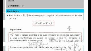 Raízes de Números Complexos M4a6T [upl. by Eecyal]