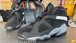 Air Jordan 8 Winterized Gunsmoke On Feet Review [upl. by Anaek97]