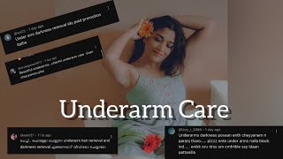 How to Remove Underarm Darkness  Underarm Care  Malayalam  Parvathy R Krishna [upl. by Ramak26]