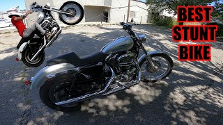 BUDGET HARLEY DAVIDSON STUNT BIKE FIRST RIDE [upl. by Ocker]