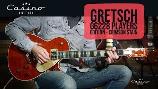 G6228FM PLAYERS EDITION JET™ BT WITH V STOPTAIL FLAME MAPLE EBONY FINGERBOARD CRIMSON STAIN [upl. by Abert]