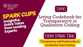 Living Codebook for Transparency in Qualitative Coding  Spark Clips [upl. by Huan]