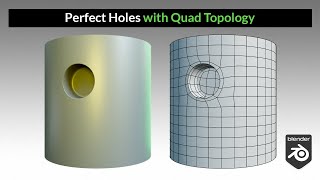 Perfect Holes with Quad Topology in Curved Surfaces  Blender Secrets [upl. by Selina793]