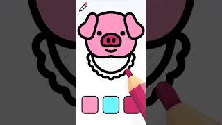 Cute pig step by step drawing art drawingtutorial drawing shorts [upl. by Mallin108]