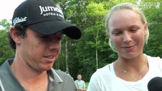 McIlroy and Wozniacki interview before Deutsche Bank [upl. by Merrow]