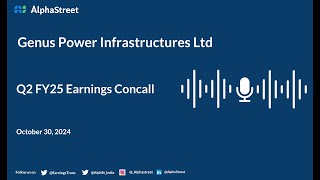 Genus Power Infrastructures Ltd Q2 FY202425 Earnings Conference Call [upl. by Dnomsed32]