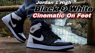 Jordan 1 High Black amp White 20 🐼 On Feet EARLY LOOK [upl. by Whelan]